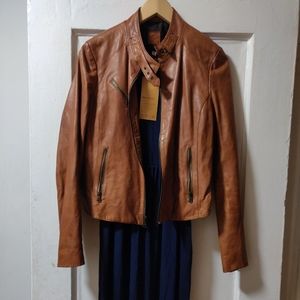 GAP lightweight brown leather jacket - Small